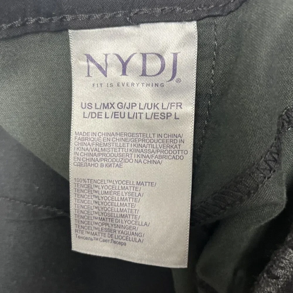 NYDJ Over-dye Black Lift Tuck Technology Maxi Skirt Black Elastic Waist- Large